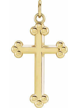 14K White Gold Cross Pendant
