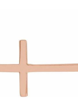 14K Yellow Gold 22x11.5 mm Sideways Cross 16-18
