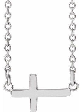 14K Yellow Gold 22x11.5 mm Sideways Cross 16-18