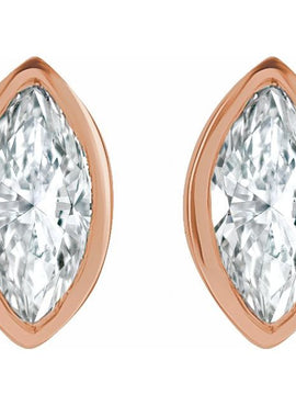 14K Yellow Gold 1/8 CTW Natural Diamond Solitaire Bezel-Set Earrings