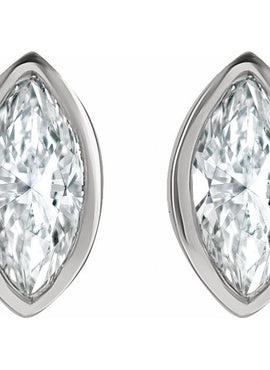14K Yellow Gold 1/8 CTW Natural Diamond Solitaire Bezel-Set Earrings