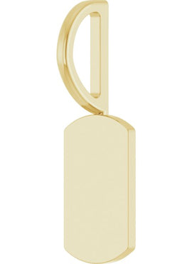 14K Rose Gold Engravable Dog Tag Charm/Pendant