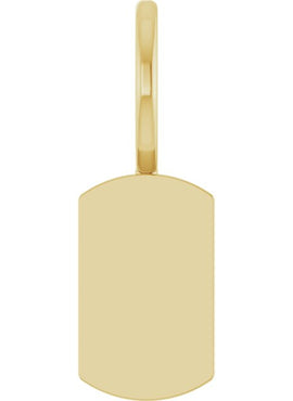 14K Rose Gold Engravable Dog Tag Charm/Pendant