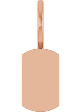 14K Rose Gold Engravable Dog Tag Charm/Pendant