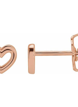 14K Yellow Gold Heart Earrings