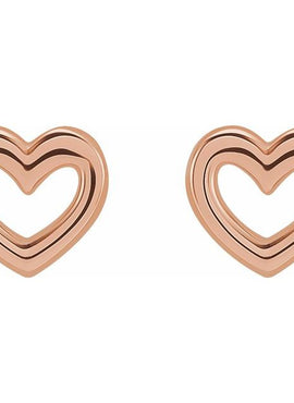 14K Yellow Gold Heart Earrings