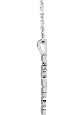 Platinum 20.76x11.43 mm Heart Cross Pendant