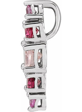 14K Yellow Gold Natural Blue Multi-Gemstone Bar Pendant