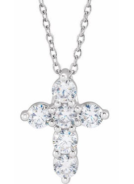 14K Yellow Gold 1/4 CTW Lab-Grown Diamond Cross 18