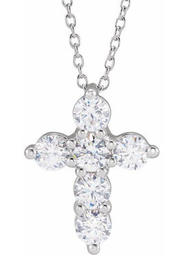 14K Yellow Gold 1/4 CTW Lab-Grown Diamond Cross 18