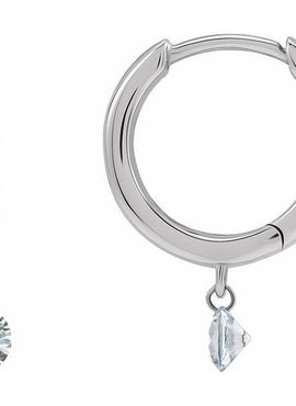 14K Yellow Gold 1/3 CTW Drilled Natural Diamond Hinged Hoop Earrings