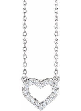 14K Yellow Gold 3/8 CTW Lab-Grown Diamond Heart 16-18