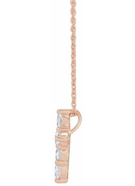 14K Yellow Gold 1/4 CTW Lab-Grown Diamond Cross 18