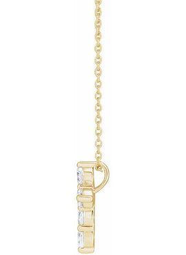 14K Yellow Gold 1/4 CTW Lab-Grown Diamond Cross 18
