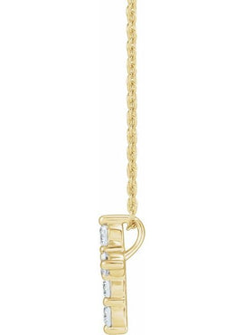 14K Yellow Gold 1/4 CTW Lab-Grown Diamond Cross 18