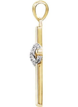 14K White Gold .06 CTW Natural Diamond Infinity-Inspired Cross Pendant