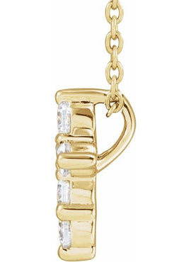 14K Yellow Gold 1/4 CTW Lab-Grown Diamond Cross 18