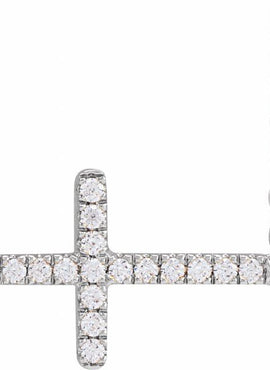 14K Yellow Gold 1/6 CTW Lab-Grown Diamond Sideways Cross 16-18