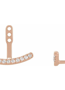 14K Yellow Gold 1/5 CTW Lab-Grown Diamond Curved Bar Earring Jackets