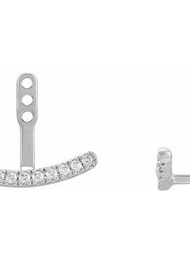 14K Yellow Gold 1/5 CTW Lab-Grown Diamond Curved Bar Earring Jackets