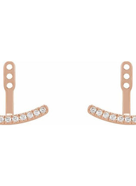 14K Yellow Gold 1/5 CTW Lab-Grown Diamond Curved Bar Earring Jackets