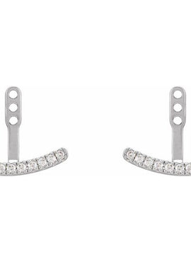 14K Yellow Gold 1/5 CTW Lab-Grown Diamond Curved Bar Earring Jackets