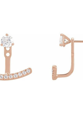 14K Yellow Gold 1/5 CTW Lab-Grown Diamond Curved Bar Earring Jackets