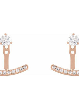 14K Yellow Gold 1/5 CTW Lab-Grown Diamond Curved Bar Earring Jackets