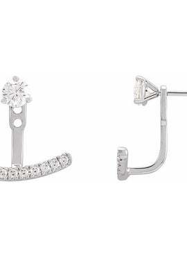 14K Yellow Gold 1/5 CTW Lab-Grown Diamond Curved Bar Earring Jackets