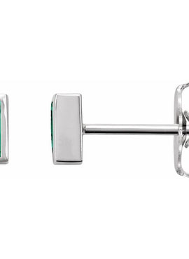 14K White Gold .07 CTW Natural Diamond Bezel-Set Earrings