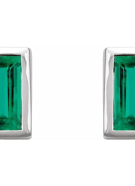 14K White Gold .07 CTW Natural Diamond Bezel-Set Earrings