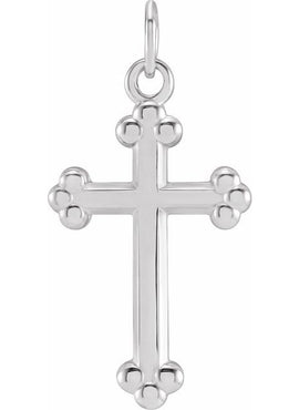 14K White Gold Cross Pendant