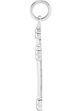 14K White Gold Cross Pendant