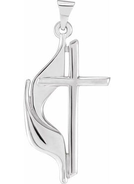 Platinum Methodist Cross Pendant