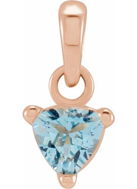 Sterling Silver 5x5x5 mm Trillion Natural Aquamarine Pendant