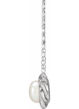 Platinum Cultured White Freshwater Pearl 18
