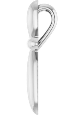 14K White Gold 14.65x11.2 mm Cross Pendant