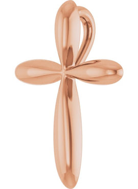 14K White Gold 14.65x11.2 mm Cross Pendant