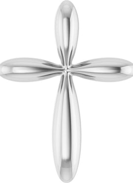 14K White Gold 14.65x11.2 mm Cross Pendant