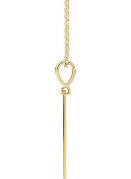 14K Yellow Gold 27.2x4 mm Blessed Bar Pendant