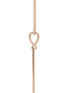 14K Yellow Gold 27.2x4 mm Blessed Bar Pendant