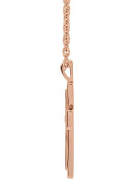 14K White Gold 24.47x13.4 mm Textured Cross Pendant