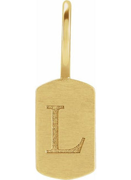 14K Rose Gold Engravable Dog Tag Charm/Pendant