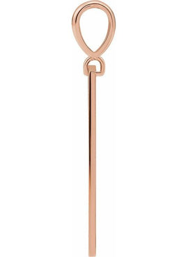 14K Yellow Gold 27.2x4 mm Blessed Bar Pendant