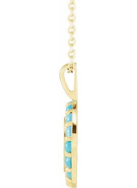 Platinum Natural Turquoise Engravable Halo-Style Pendant