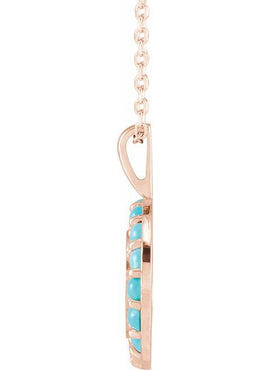 Platinum Natural Turquoise Engravable Halo-Style Pendant
