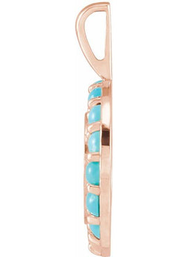 Platinum Natural Turquoise Engravable Halo-Style Pendant