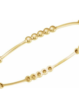 14K Yellow Gold 3.6 mm Beaded Bangle 7 3/4