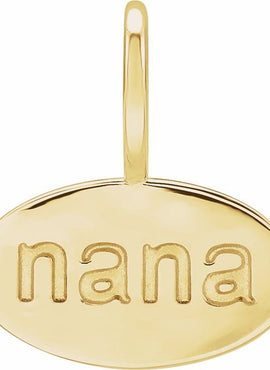 14K White Gold Nana Charm/Pendant