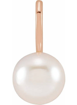 14K Yellow Gold Cultured Black Akoya Pearl Charm/Pendant